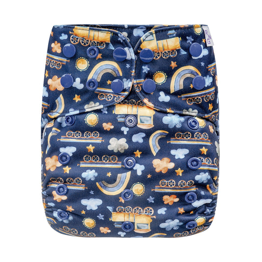 OS POCKET DIAPER SHELL  2025 -  LITTLE CABOOSE (BLUE)