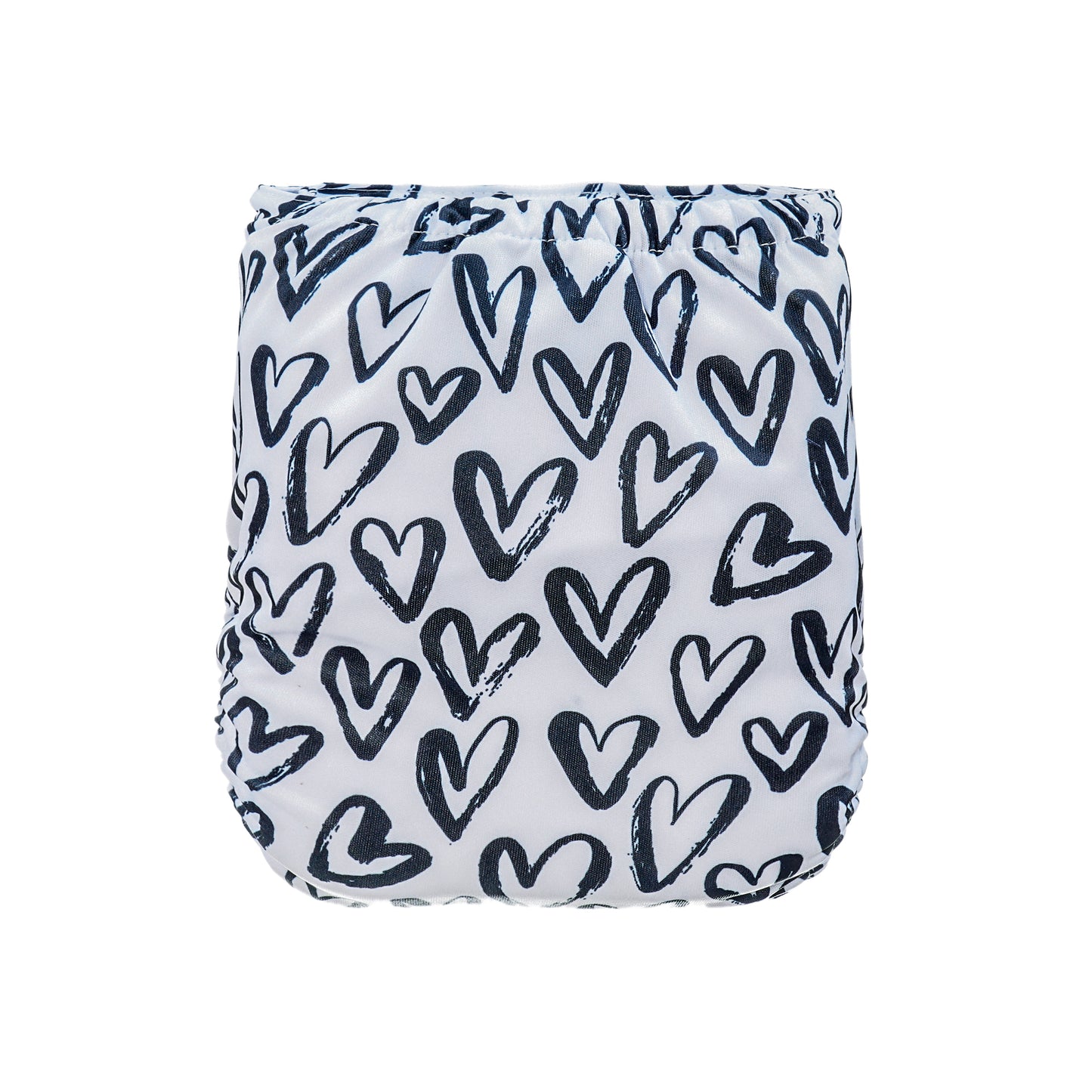 OS POCKET DIAPER SHELL  2025 - BLACK AND WHITE HEARTS