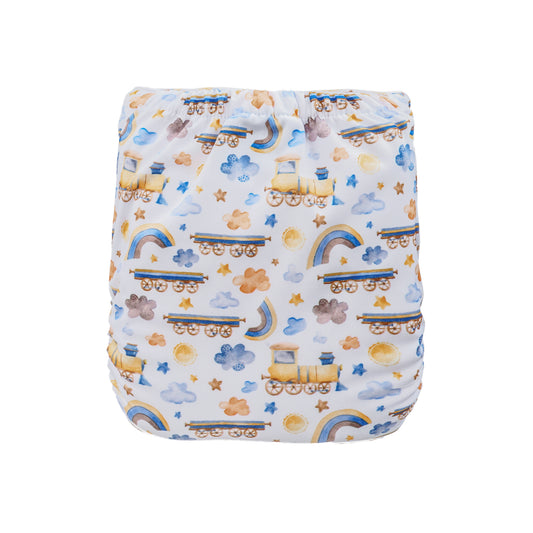 OS POCKET DIAPER SHELL  2025 -  DREAM TRAIN (WHITE)