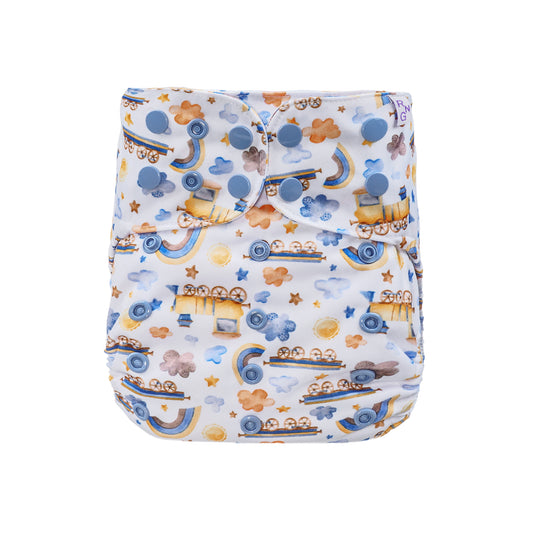 OS POCKET DIAPER SHELL  2025 -  DREAM TRAIN (WHITE)